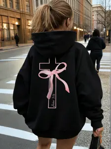 Viral Y2K Aesthetic Oversized Christian Faith Graphic Hoodie | Cozy Soft Breathable Lightweight | Cross Bow John 3:16 Print | Trendy Casual Streetwear Outfit | Unisex Loose Fit | Daily Wear/Weekend Hangout/Church Gathering Statement Hoodie