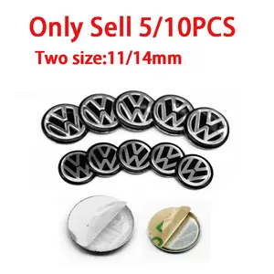 5/10PCS Aluminum Car Remote Key Emblem Sticker For Volkswagen VW GTI Golf 5 6 7 Mk4 Mk5 Mk6 Polo Passat B5 B6 B7 Scirocco Jetta Tiguan CC Touareg Beetle Rline R Touran Bora