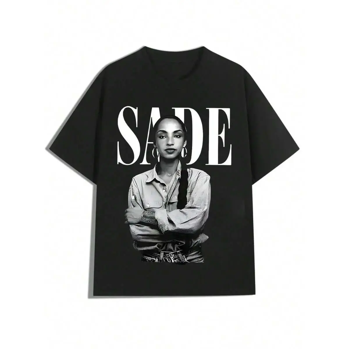 Sade Portrait Design,Casual Print,Comfortable And Versatile,Pure Cotton 180g Printed T-Shirt,Unisex Style