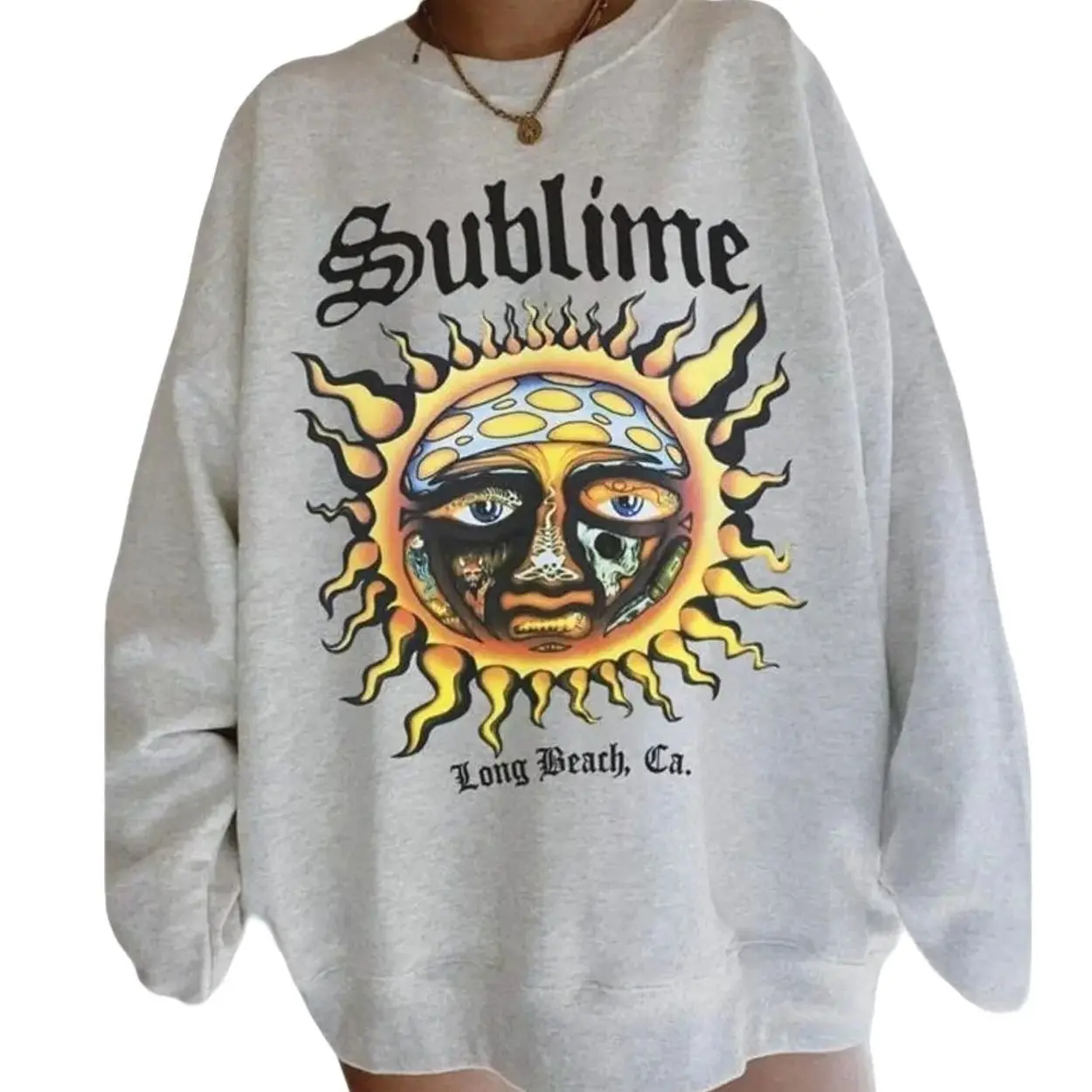 SUBLIME Crewneck Sweatshirt, Sublime Sun Shirt, Aesthetic Sweatshirt, Sun Vintage Art Long Beach California Shirt