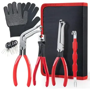 7 count Electrical Disconnect Pliers with Terminal Pin  Kit, Black Gloves, Automotive Electrical Plug Connector Disconnect Tool for , Connector Separator and Hose Clamp Pliers
