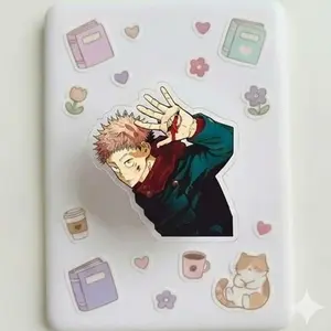 Jujutsu Kaisen Itadori Yuji Magnetic Phone Grip , Kindle Holder, MagSafe Compatible, Blood on Hand Aesthetic, Strong Removable Magnet, Gift for Readers.