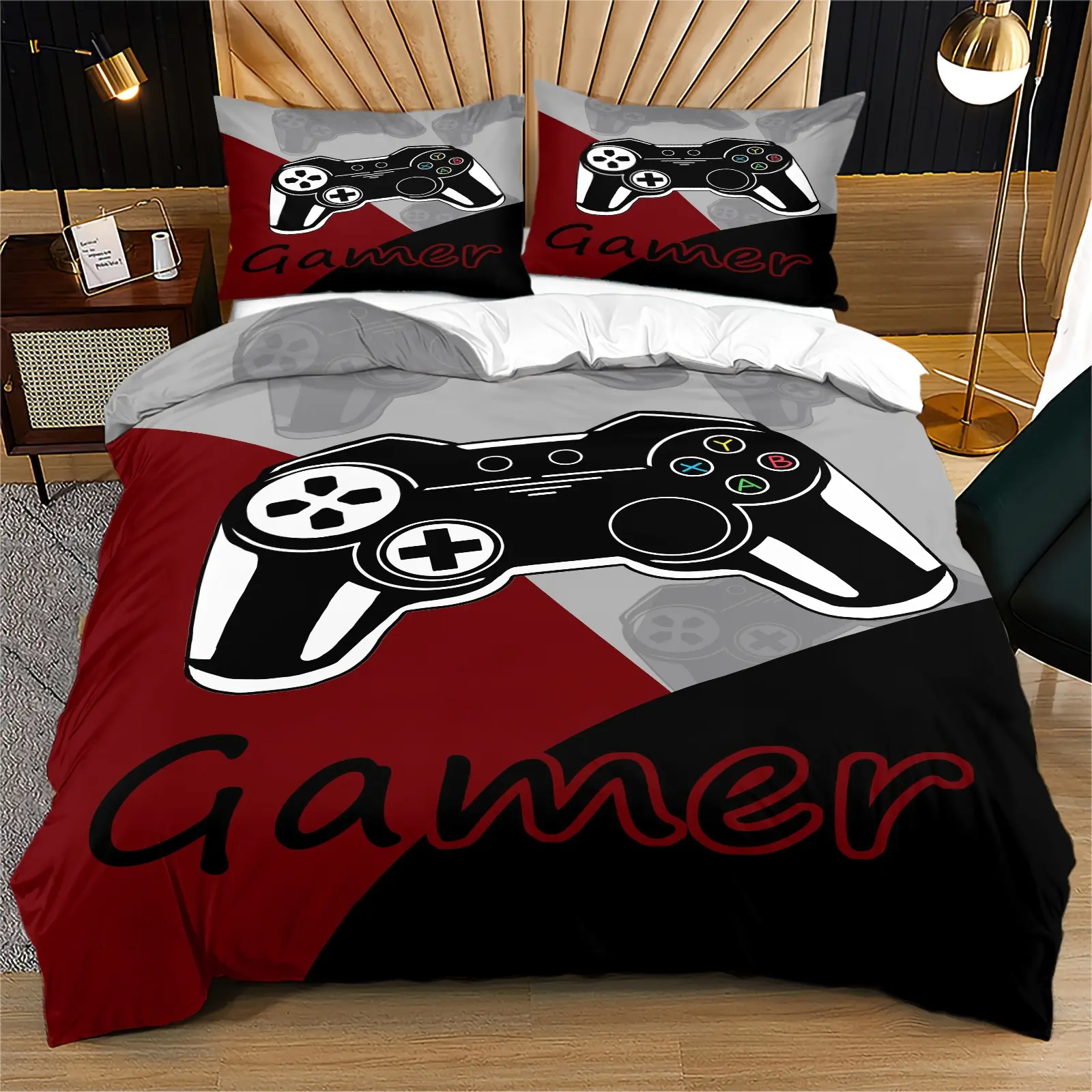 Color puzzle gamepad quilt cover