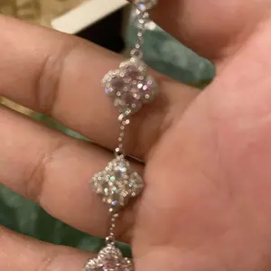 Synthetic Moissanite Bracelet Blue Zircon Pink Zircon Colorful Luxury Jewelry for Women Girls Engagement Birthday Springtok Outdoorfun Gift B021