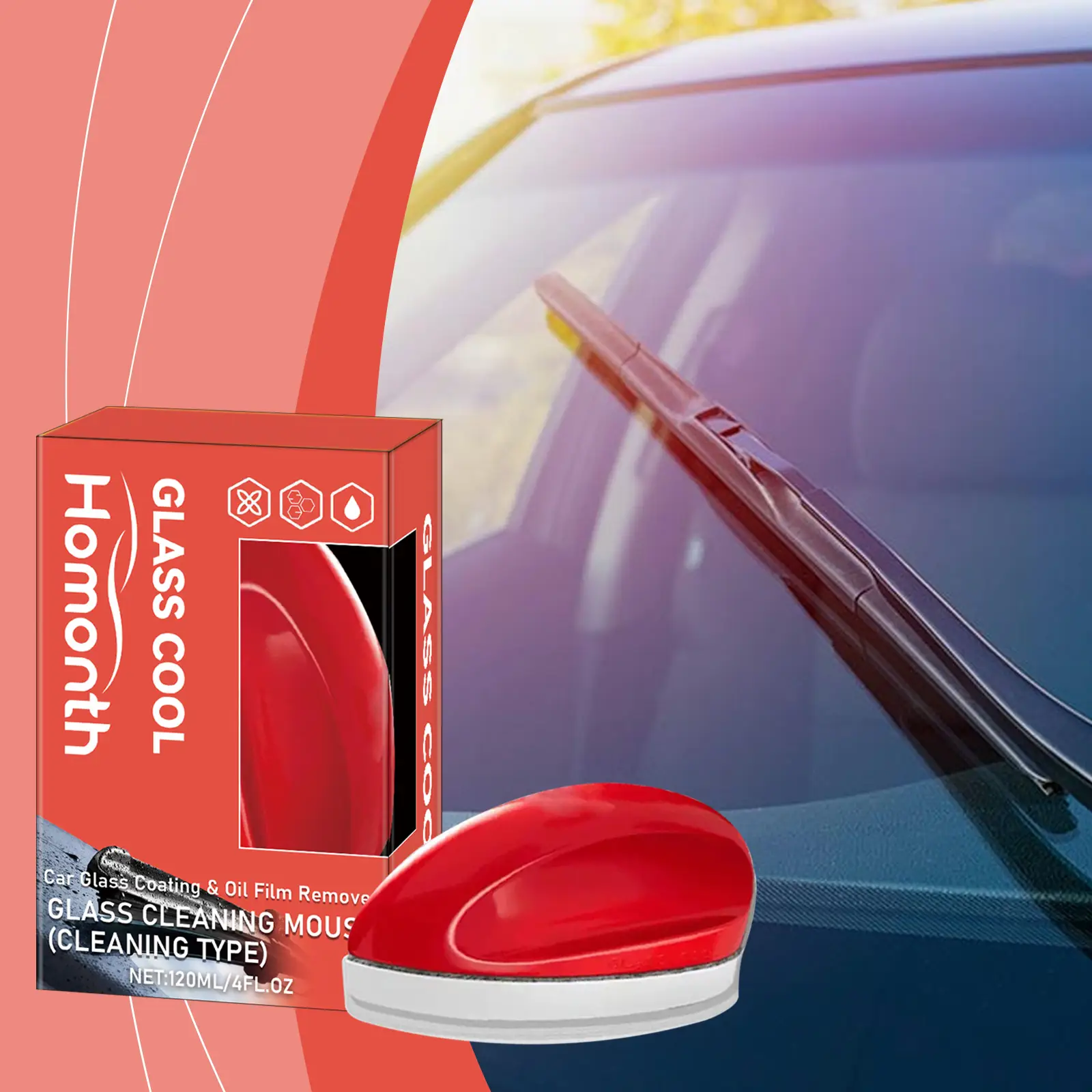 Car Oil Film Cleaning Brush, Car Glass Oil Film Removal Brush, Rainy Day Anti-fog Cleaning Glass Brush, Suitable for All Cars