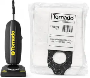 TTS Products Tornado CK LW 13/1 Roam Battery Upright Vacuum (97300C) + 10 Pack Filter Bags – 13" Cordless Commercial Vacuum Bundle