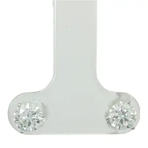 1CT Round LAB Diamond Stud Earrings | 14K White Gold