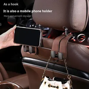 Universal suede car hook for both driver and passenger. Upgraded hidden double hook. Super load-bearing, scratch-resistant and wear-resistant. Stable and non-slip. Folding rear row storage small objects artifact.