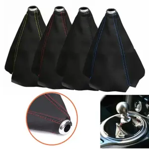 16mm Universal Car Gear Shift Collars Pu Leather Car Shift Collar Automatic Car Manual Shift Lever Knob Shift Boot Cover Legging
