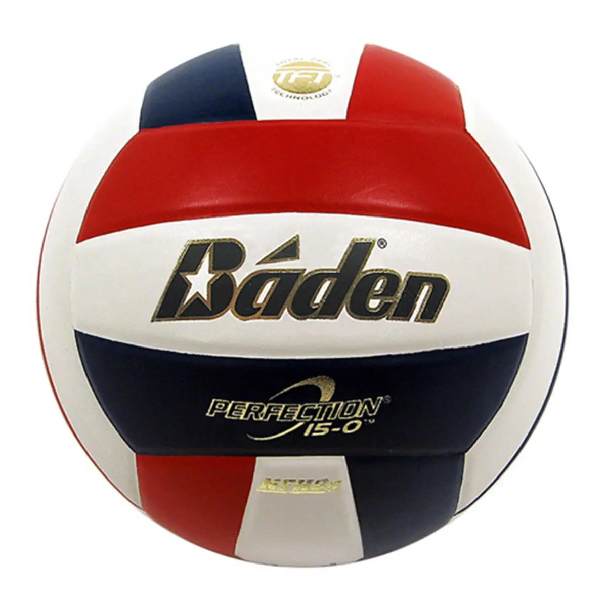 212 MAIN Baden Perfection Indoor Volleyball - Red, White & Blue, Total Tech Construction, 0.93lb Sports Ball, Leather Face, Ball Volleyball Training Equipment