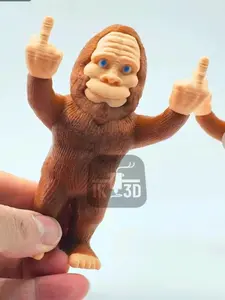 Sassy Sasquatch Statue – Double Middle Finger Bigfoot 3D Print – Funny Cryptid Decor for Man Cave or Gag Gift home room desk figurine Ornaments