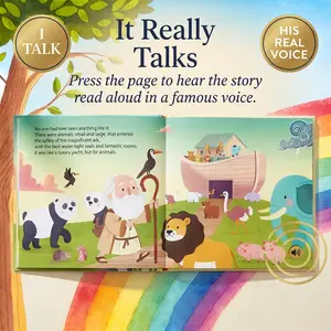 Noah's Ark Talking Book for Kids with Celebrity Voice Narration - Interactive Sound Buttons on Every Page - Hardcover Christian Bible Storybook - Easter Book & Sunday School Gift for Children Ages 3+