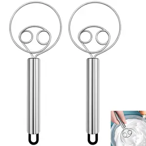 Stainless Steel Coil Egg Beater, Manual Dough Mixer, Non-Stick Flour Mixing Rod, Dough Flour Mixer, Dough Mixing Wonder