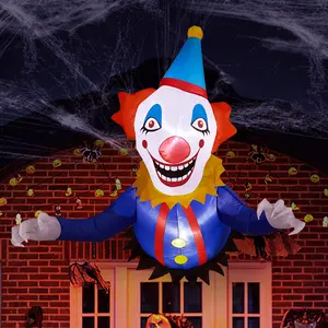(High end and high-quality)3.3 FT Halloween Inflatable Clown Broke Out from Window Outdoor Decorations, Scary Blow up Decor with Built-in LED Lights for Holiday Party Yard Lawn Garden Decor Indoor Outdoor Plastic Set