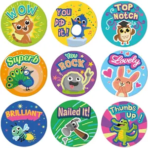 Stickers for Teachers, 1008  for  in 9 Designs, 1 Inch School Tags on Sheets, Classroom Teacher Supplies, Potty  Badges and Motivational Chart