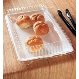 White Trays Rectangle Serving Trays with Lid, Plastic Tray and Lid Small Plastic Party Platters with Clear  White Catering Trays, Serving Trays Wedding Platter, Trays and Covers (10" x 14")