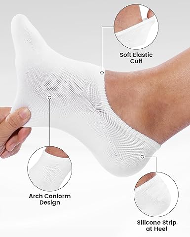 3Pairs No Show Socks for Men & Women - Non Slip Cotton Invisible Liner Socks, Breathable Mesh Athletic Ankle Boat Socks with Silicone Grip, Low Cut Sport Socks soft comfy spring