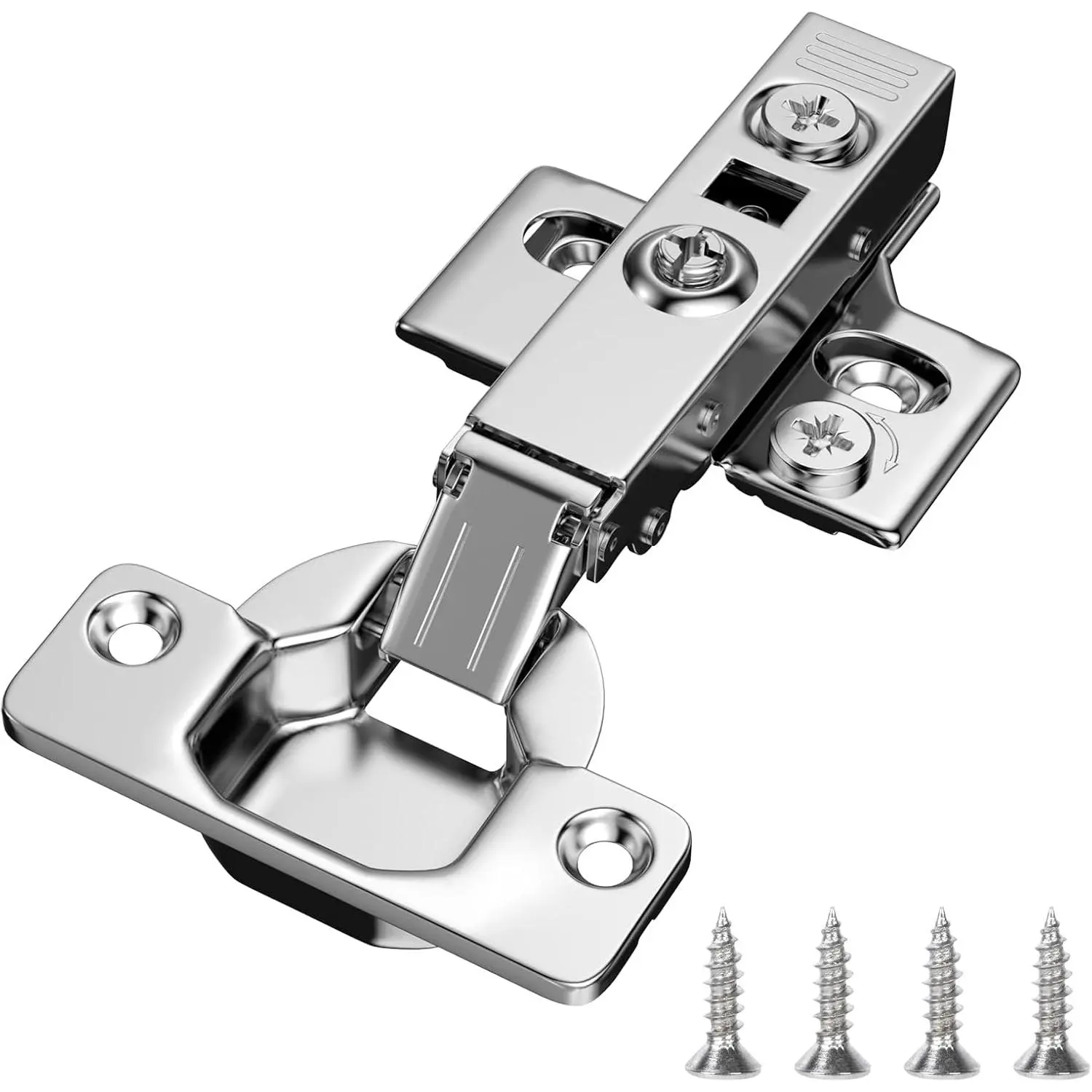 Full Overlay Soft Close Cabinet Hinges, 10 Pack Cabinet Door Hinges, Frameless Cabinet Hinges for Kitchen Cabinet Doors, 110° Opening Angle 3-Way Adjustment Concealed European Hinges