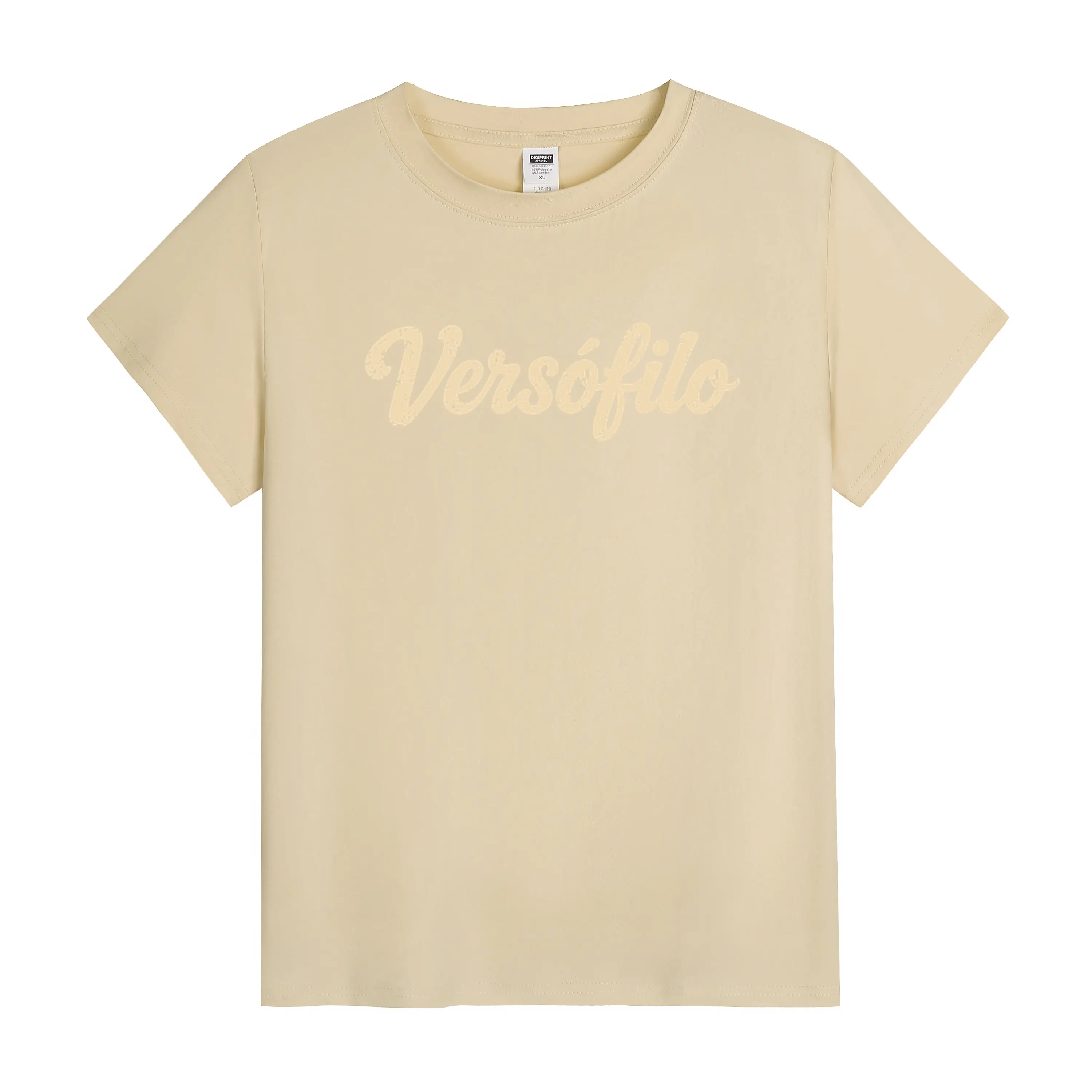 Literary-Inspired Milk Silk T-Shirt – Distressed Cursive Versófilo Script Design, Relaxed Fit, Perfect for Spanish Poetry Lovers’ Everyday Wear Clothes Menswear