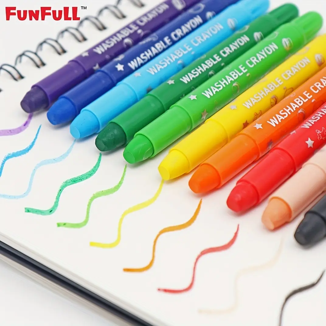 10pcs Colored Gel Crayons for Toddlers, Non-Toxic Twistable Crayons Set for Coloring, Art Supplies, Washable & Silky Crayons, Ideal for Paper