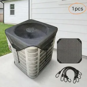[48K likes] Air Conditioner Unit Plastic Coverfor Outside, 1pc Anti-leaf Windproof & Waterproof Ventilation Net, Household DustproofDurable Black Mesh AC Covers - Top UniversalDefender, gift Steel