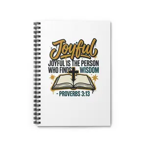 Joyful Proverbs 3:13 Scripture Notebook | Spiral Ruled Journal