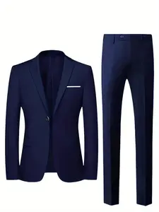 [Elitefit]Men's Formal Suit Two-Piece Set, Single Button Long Sleeve Blazer and Pants, Suitable for Interviews, Business Professional Occasions, and Daily Casual Parties, Business Attire Clothes