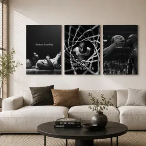 Set of 3 Kobe Bryant Motivational Posters |   Black & White Basketball Wall Art for Bedroom, Office & Living Room Decor