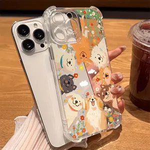 A cute transparent phone case for dogs, TPU shockproof full protection case, suitable for iPhone 17/16/15/14/13/12/11 PRO PROMAX PLUS AIR X XS, an ideal gift for friends and family, SJTKK48