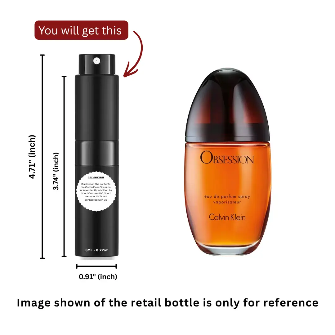 Calvin Klein Obsession for Women Eau de Parfum 8ml / 0.27oz – 100% Original Authentic Decanted Perfume Spray