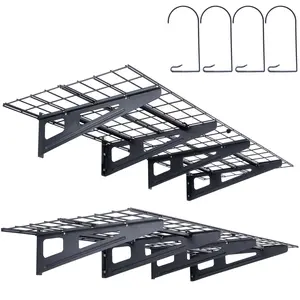 VEVOR Garage Storage Shelving,  2 Pack, 4 x 2 ft Heavy Duty Garage Shelves Wall Mounted, 500 lbs Load Capacity(Total) Garage Storage Rack Floating Shelves, Suitable for Shop, Shed, Garage Storage Hanging Installation