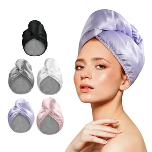5 Counts Set Smooth Microfiber Double-sided Hair Towel Wrap Turban for Women Girls Curly Long Thick Wet Plopping Hair Quick Rapid Dry Anti Frizz