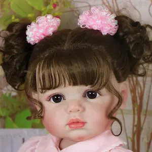 Clara Bloom Reborn Baby Doll, 22 Inch Realistic Toddler Girl, Rooted Hair, Soft Vinyl Body, Hand-Painted 3D Face, Lace Dress, Dress Up Doll
