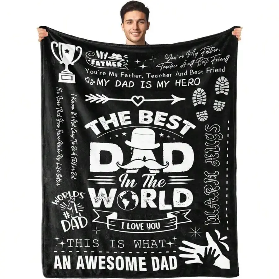 Father's Day blanket gift - The best gift for dad as a birthday present for your daughter/son - Valentine's Day gift for your father