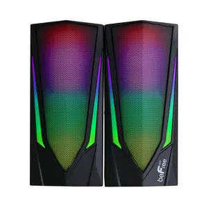 beFree Sound 2.0 Computer Gaming Speakers w/ LED RGB Lights
