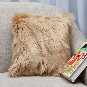 1pc Plush Square Pillowcase, Soft and Comfortable, Washable and Detachable, Ideal for Living Room and Bedroom Decor, All Seasons Use