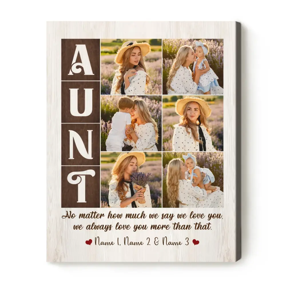 Custom Aunt Photo Collage Canvas | Personalized Gift from Niece & Nephew -  Canvas Wall Art Canvas Decor Poster