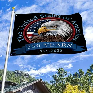 The 250th Anniversary Flag of the Declaration of Independence - A historic commemorative flag marking the year 1776–2026.Featuring an eagle and 50 stars, made of durable polyester, it measures 2x3 feet or 3x5 feet for indoor decoration and is suitable fo