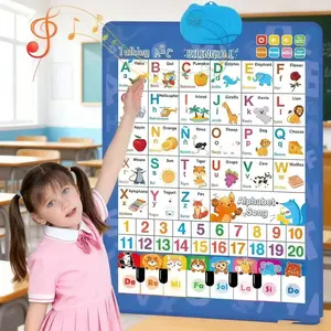 Bilingual English & French Learning Interactive Alphabet Wallchart - Includes Talking ABC, 123s & Music Poster - Educational Kids Learning Toy, Educational Gift for 3+ Years Old Girls & Boys wall alphabet number christmas new year Animals