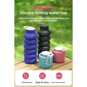 Silicone folding cup outdoor travel silicone sports kettle portable cup thin cycling water cup