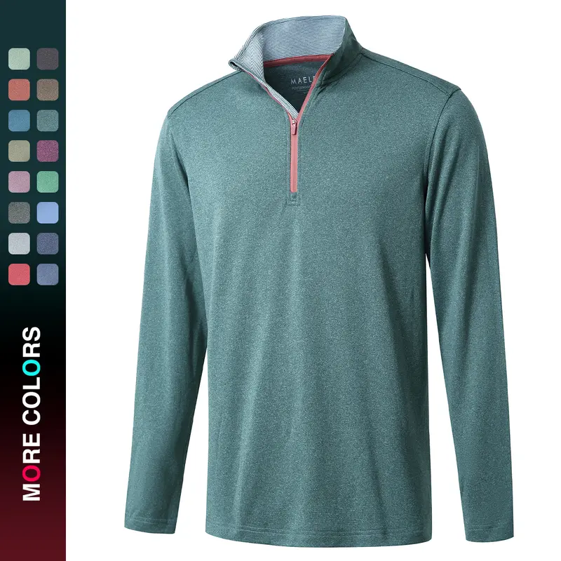 MAELREG Men’s Performance Quarter Zip Golf Pullover,Long Sleeve Dry Fit Moisture Wicking Mock Neck Sweatshirt, Stylish Lightweight Fall Layering Apparel,Fashion Top