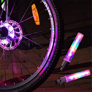 2-pack of waterproof LED bicycle rim lights, suitable for wheel, tire, valve, and spokes, with 7 modes.