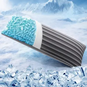 Cooling Body Pillow for Adults, Long Pillow with, Firm Body Pillow for Side Sleeper, Pregnant, Back Pain Relief, Washable Pillowcase, 20x54 inch, Grey