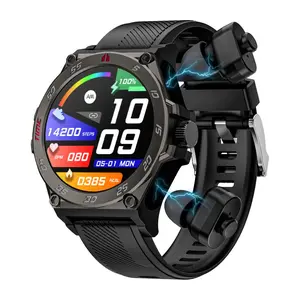 Smart Watch with Earbuds Noise Cancelling for Iphone Andriod Phones,Men’s Fitness Smartwatch Activity Tracker Bluetooth Text Call 24 Hour Heart Rate Monitoring Sleep/Blood Pressure Monitor