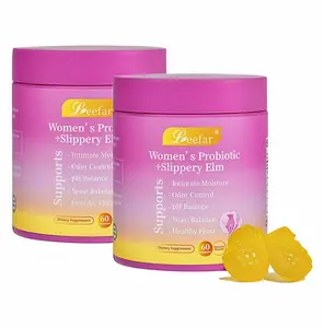 2 Piece LEEFAR Her Probiotics Gummies JD - All in One Solution with Slippery Elm and Prebiotics & Lactobacillus Probiotic Blend for Women's pH Balance and Dryness Hawaiian Pineapple Gummies Dietary Supplement