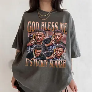 Retro God Bless Me It's F_cken Summah Bootleg T-Shirt, Vintage Summer Party Tee, Unisex Graphic Fan Tee