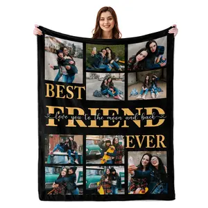 Best Friend Ever Personalized Blanket For Best Friends, For Women, Custom Blanket With Picture Birthdays Christmas For BFF, Unique Besties Gifts.