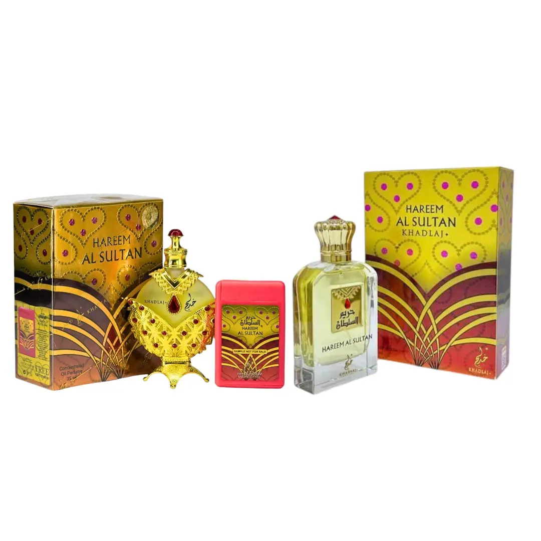 Khadlaj Bundle | Hareem Al Sultan | Women's Fragrance | 35 ML - 100 ML | Eau De Parfum + Concentrated Oil | Zesty Citrus - Bergamot & Rich Rose