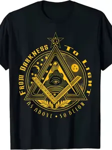 Men's Masonic Presidents Day T-Shirt - S-3XL Retro Freemasonry Design Tee, Comfortable Casual & Gym Wear, Great Gift Idea for Masonic Brethren, Year-Round Apparel