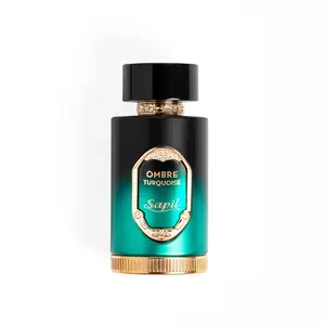 Sapil Ombre Turquoise Eau de Parfum 3.4 oz 100ml Long Lasting Unisex Woody Perfume with Cardamom Leather & Amber Notes Clean Elegant Signature Fragrance
